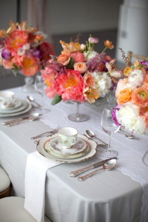 Gray-Purple-Pink-Peach-Centerpiece
