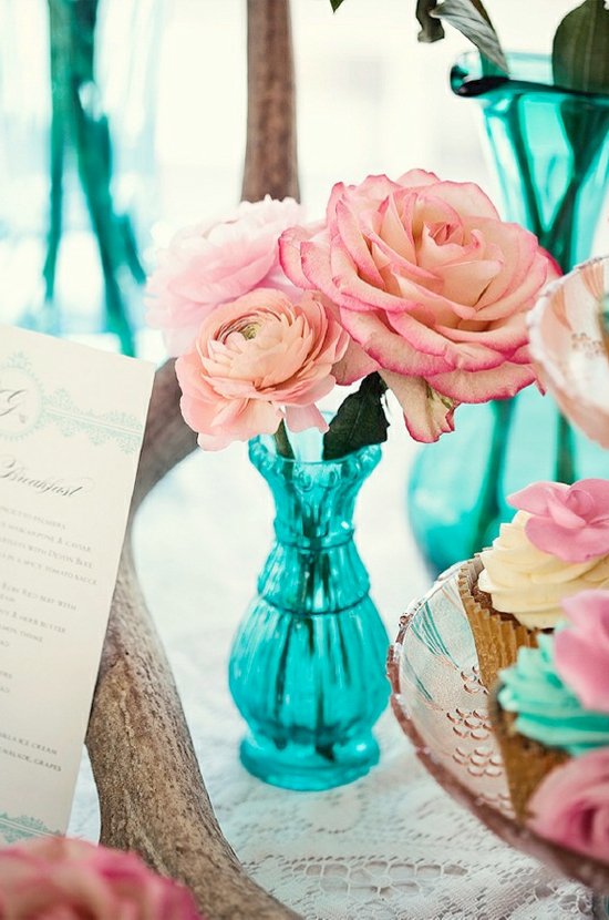 pink-turquoise-wedding-reception-decorations